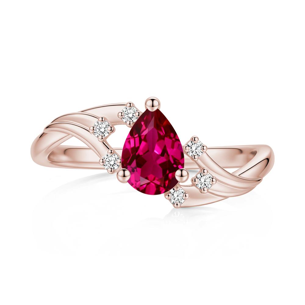 Pear Shaped Tourmaline Cluster Bypass Ring - LUO Jewelry #gemstone_Ruby