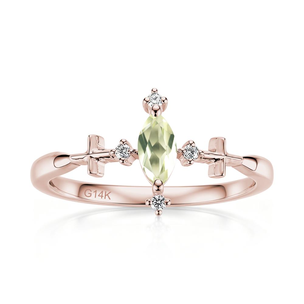 Petite Marquise Cut London Blue Topaz Cross Ring - LUO Jewelry #gemstone_Lemon Quartz