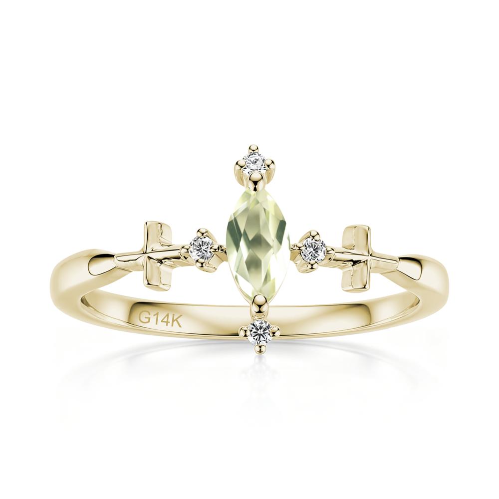 Petite Marquise Cut London Blue Topaz Cross Ring - LUO Jewelry #gemstone_Lemon Quartz