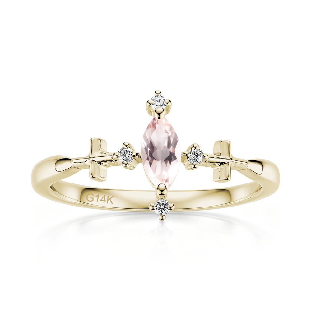 Petite Marquise Cut London Blue Topaz Cross Ring - LUO Jewelry #gemstone_Morganite