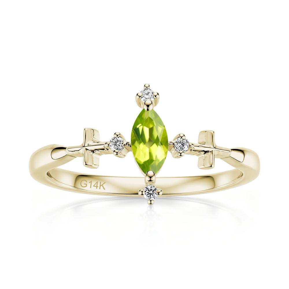 Petite Marquise Cut London Blue Topaz Cross Ring - LUO Jewelry #gemstone_Peridot