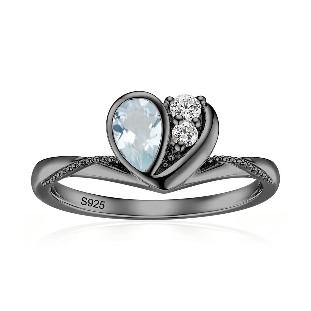 Bezel Setting Amethyst Milgrain Ring - LUO Jewelry #gemstone_Aquamarine