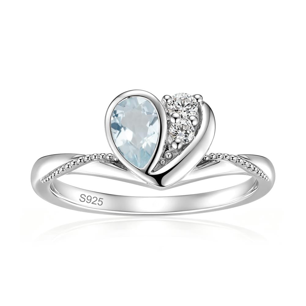 Bezel Setting Amethyst Milgrain Ring - LUO Jewelry #gemstone_Aquamarine