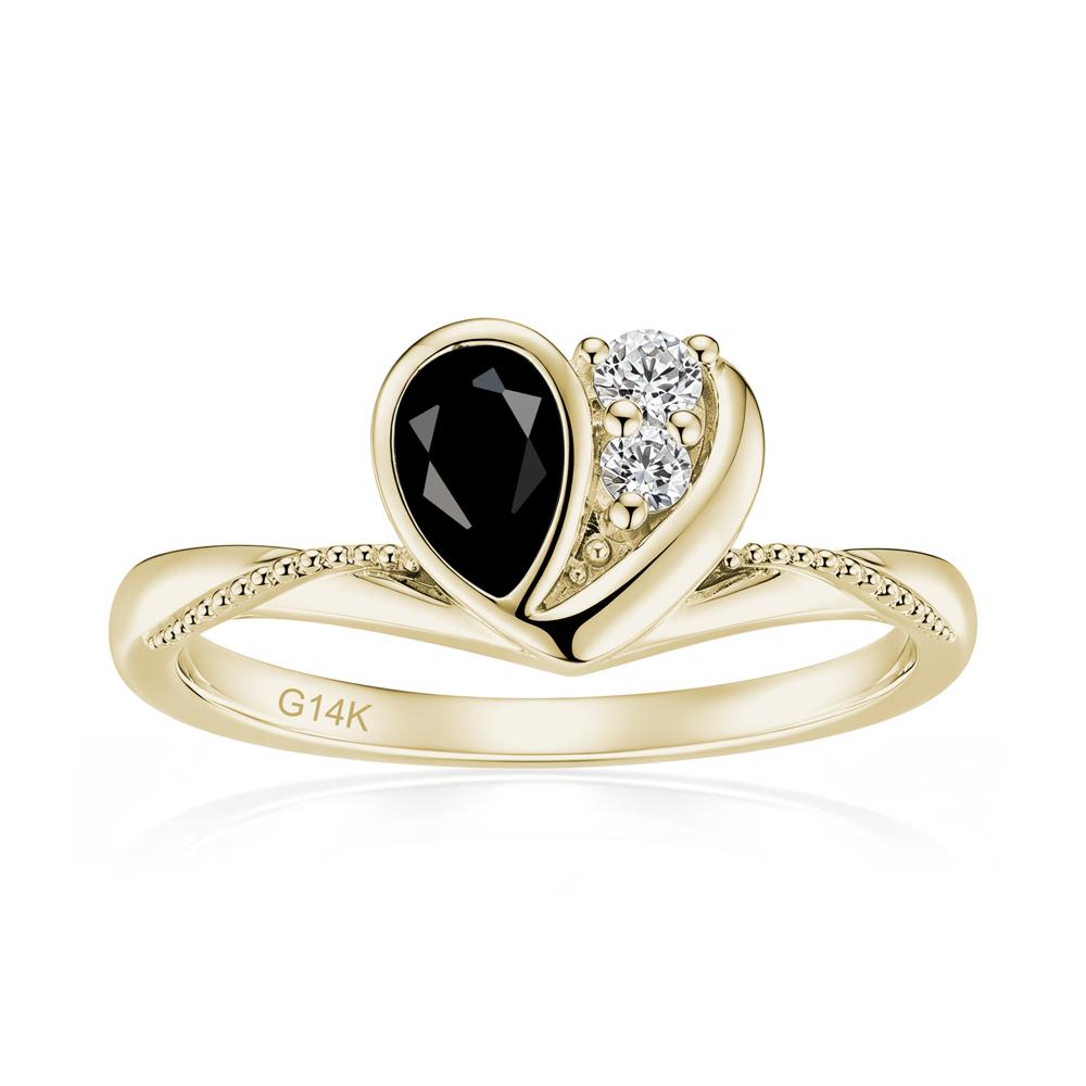 Bezel Setting Amethyst Milgrain Ring - LUO Jewelry #gemstone_Black Spinel