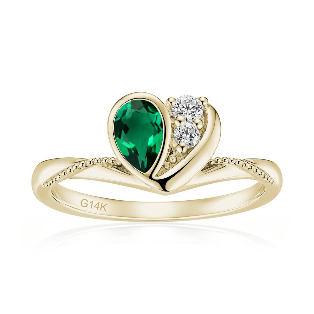 Bezel Setting Amethyst Milgrain Ring - LUO Jewelry #gemstone_Emerald