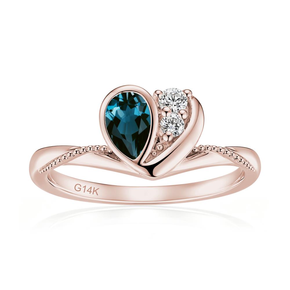 Bezel Setting Amethyst Milgrain Ring - LUO Jewelry #gemstone_London Blue Topaz