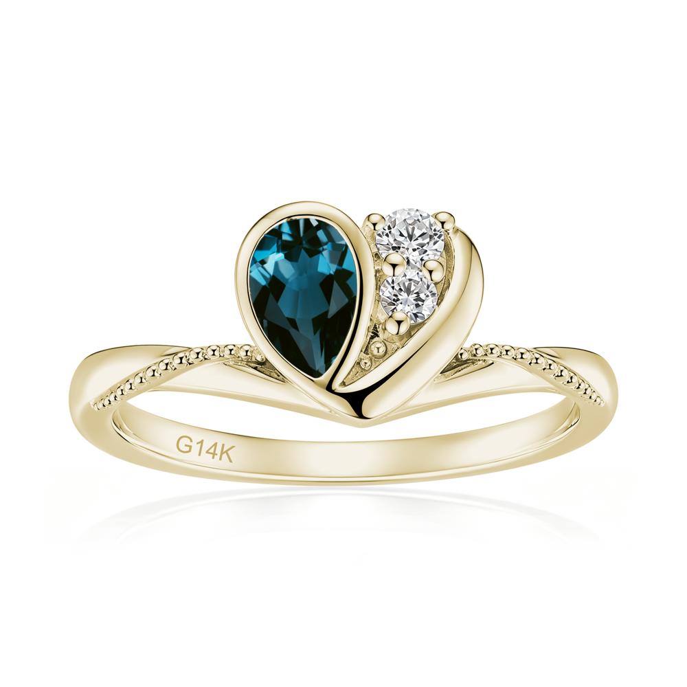 Bezel Setting Amethyst Milgrain Ring - LUO Jewelry #gemstone_London Blue Topaz