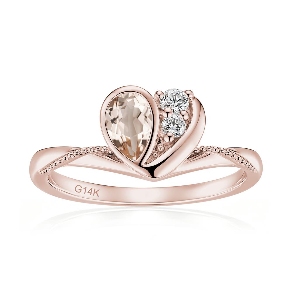 Bezel Setting Amethyst Milgrain Ring - LUO Jewelry #gemstone_Morganite