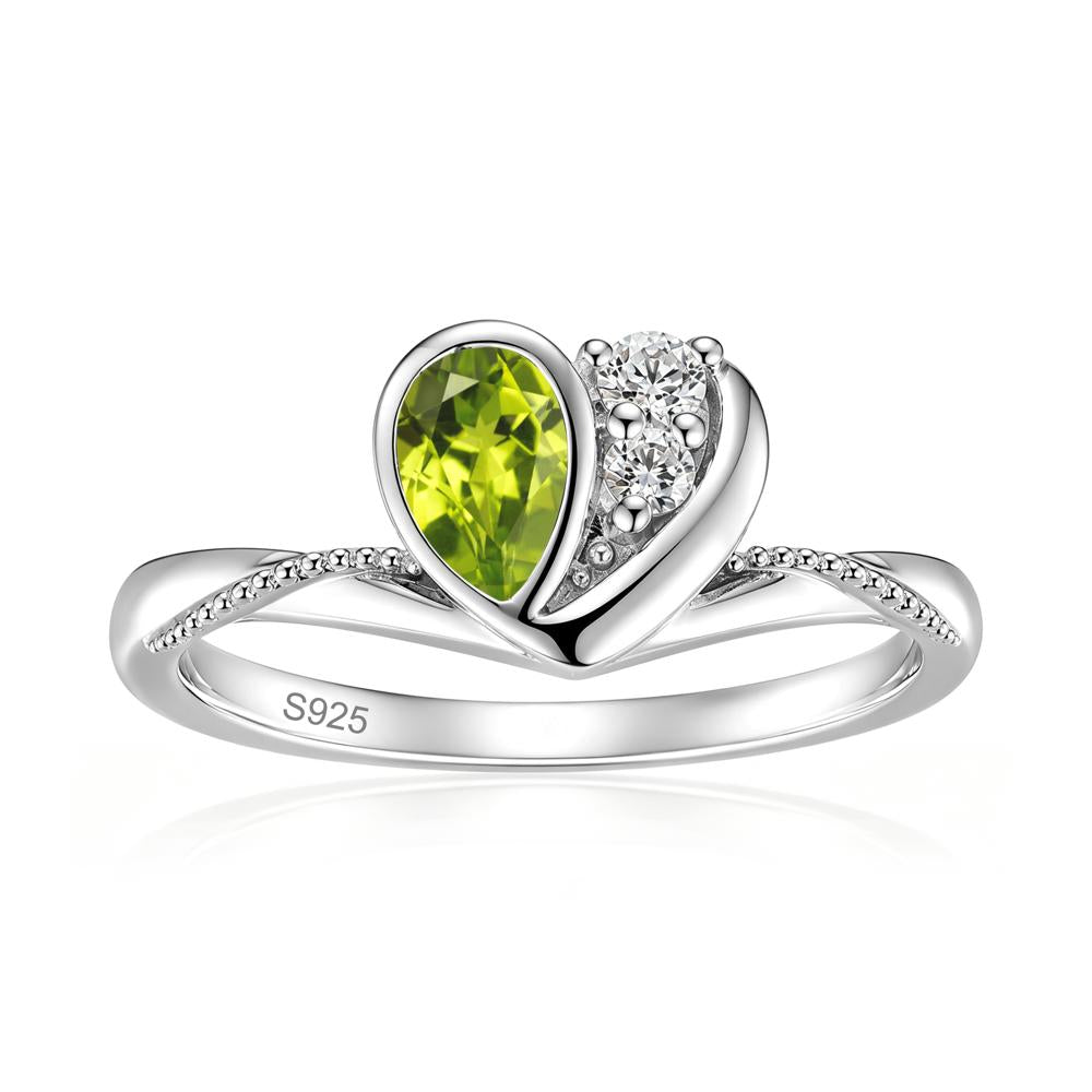 Bezel Setting Amethyst Milgrain Ring - LUO Jewelry #gemstone_Peridot