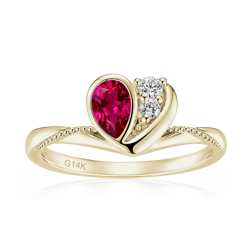 Bezel Setting Amethyst Milgrain Ring - LUO Jewelry #gemstone_Ruby