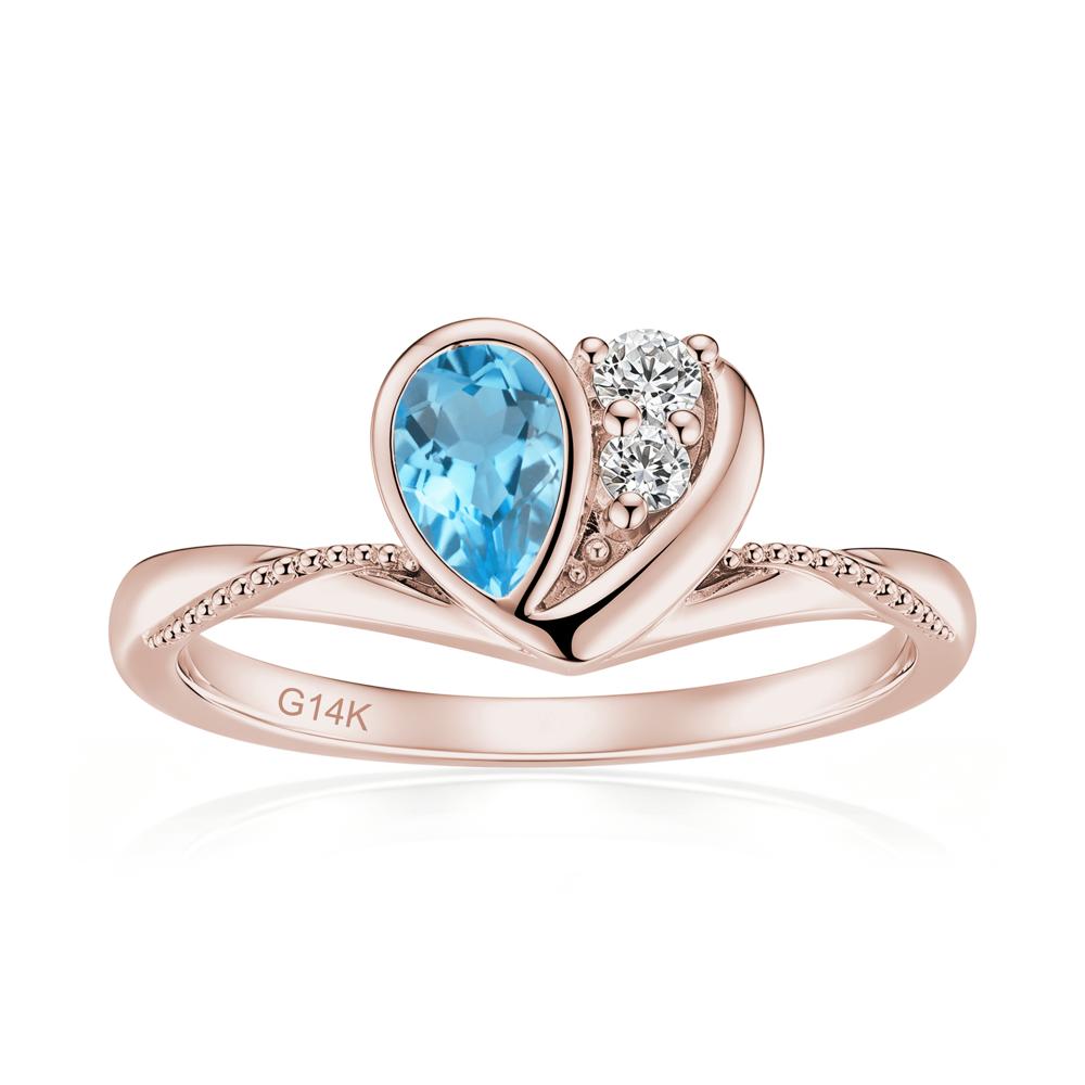Bezel Setting Amethyst Milgrain Ring - LUO Jewelry #gemstone_Swiss Blue Topaz