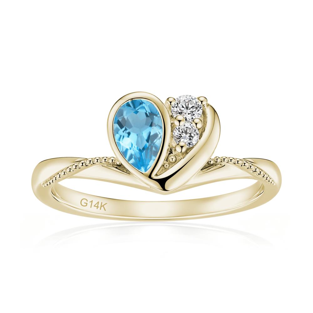 Bezel Setting Amethyst Milgrain Ring - LUO Jewelry #gemstone_Swiss Blue Topaz