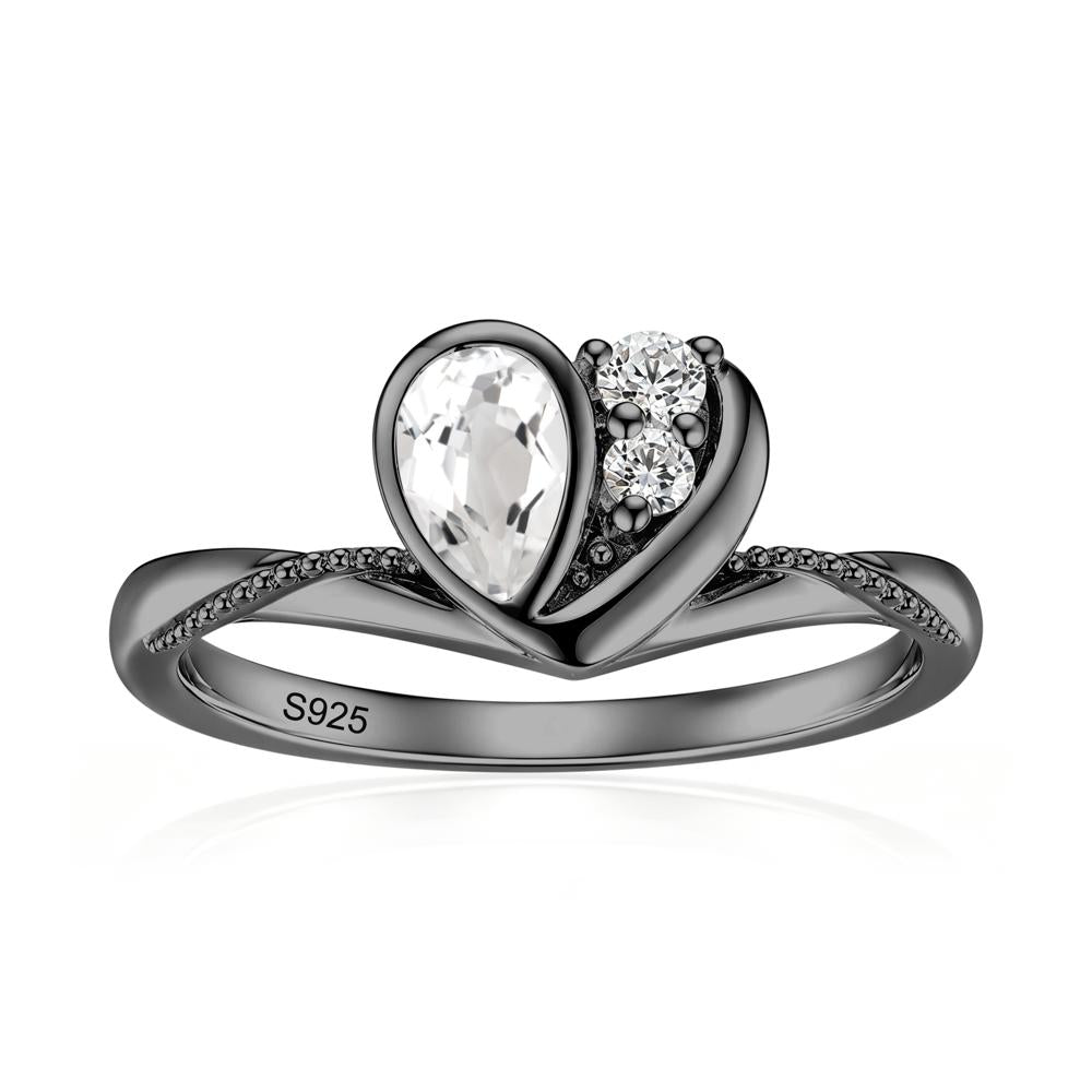Bezel Setting Amethyst Milgrain Ring - LUO Jewelry #gemstone_White Topaz
