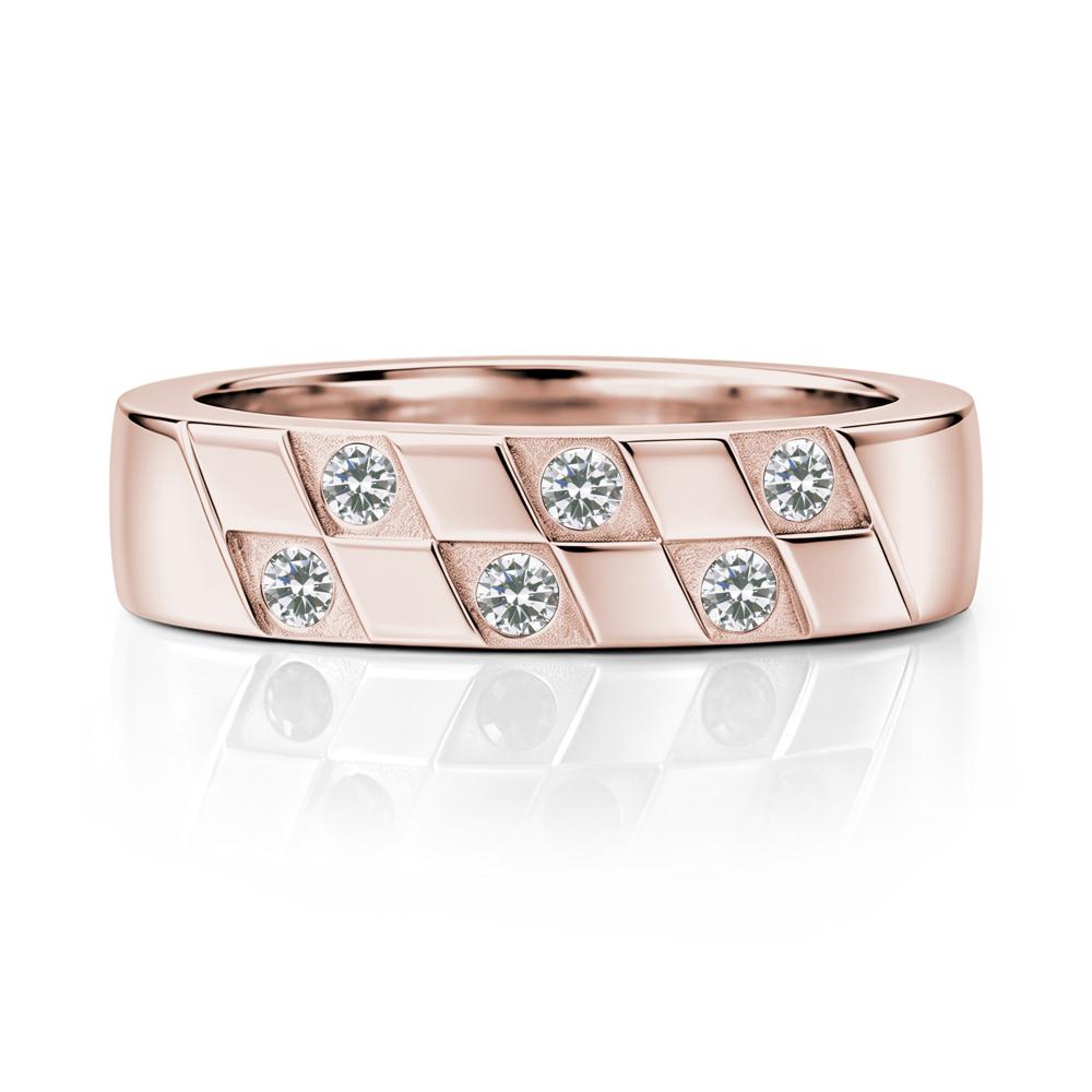 Moonstone Checkerboard Men's Ring - LUO Jewelry #gemstone_Cubic Zirconia