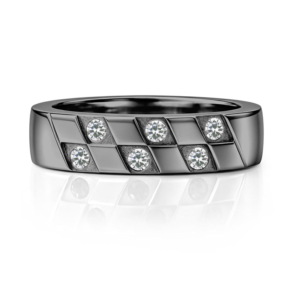 Moonstone Checkerboard Men's Ring - LUO Jewelry #gemstone_Cubic Zirconia