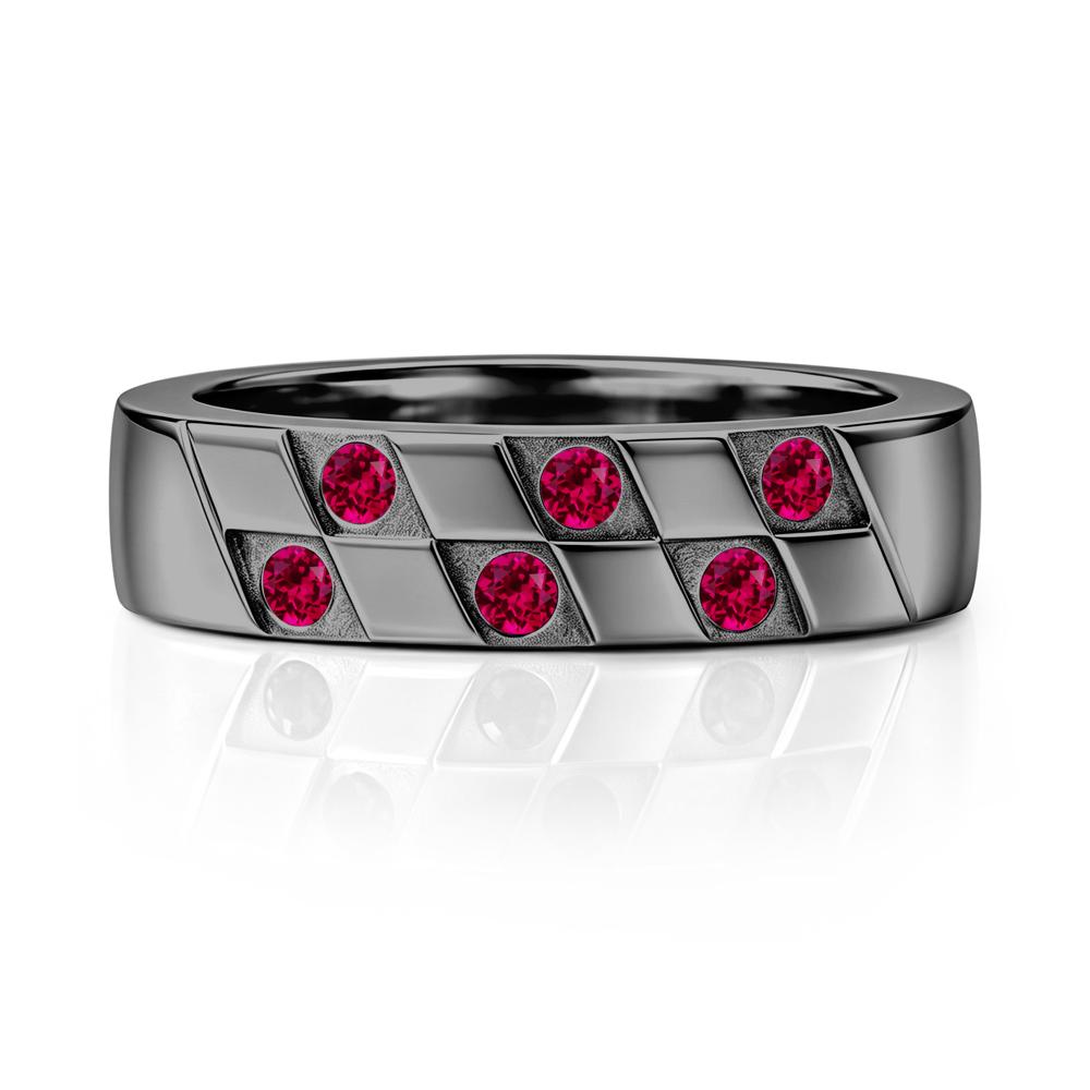 Moonstone Checkerboard Men's Ring - LUO Jewelry #gemstone_Ruby