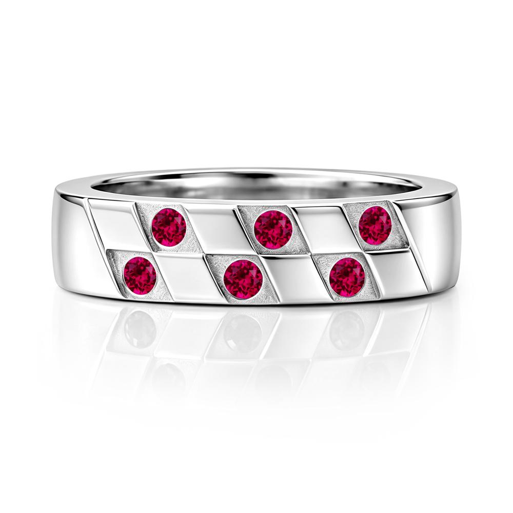 Moonstone Checkerboard Men's Ring - LUO Jewelry #gemstone_Ruby