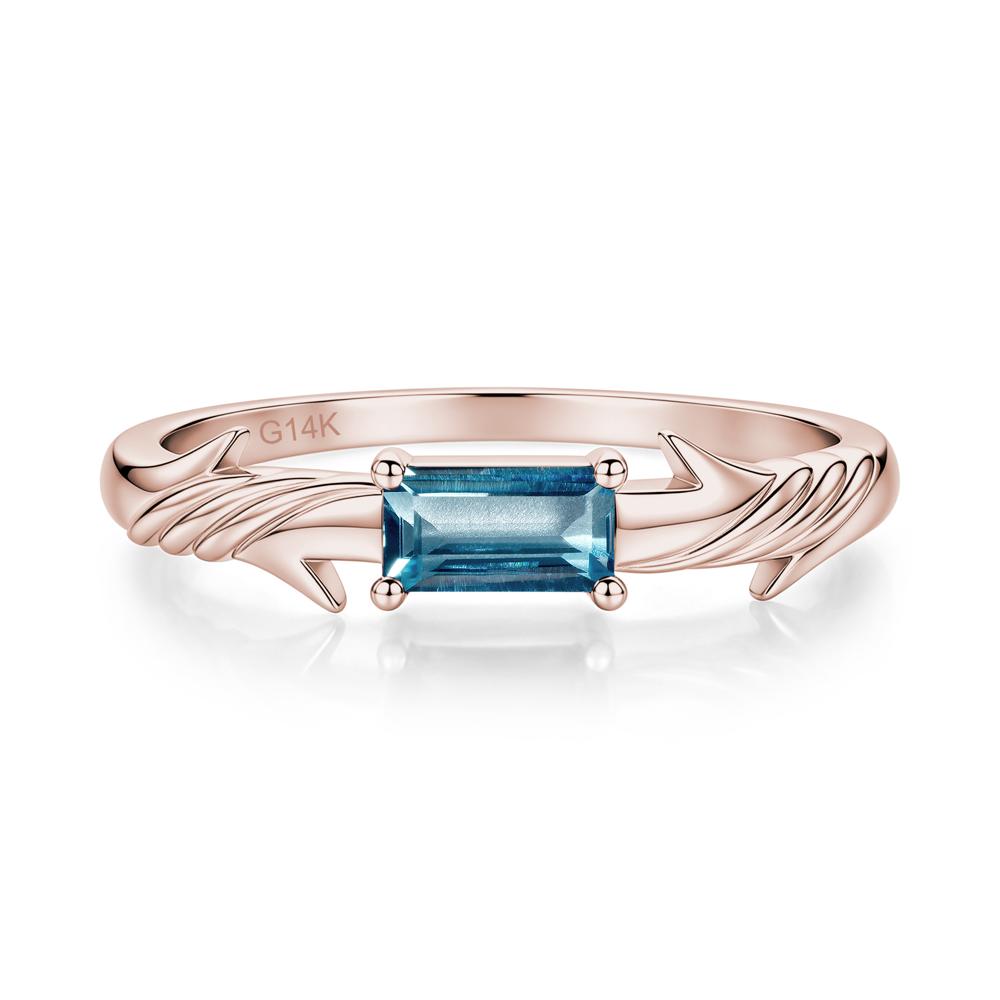 East West London Blue Topaz Twist Kont Ring - LUO Jewelry #gemstone_London Blue Topaz
