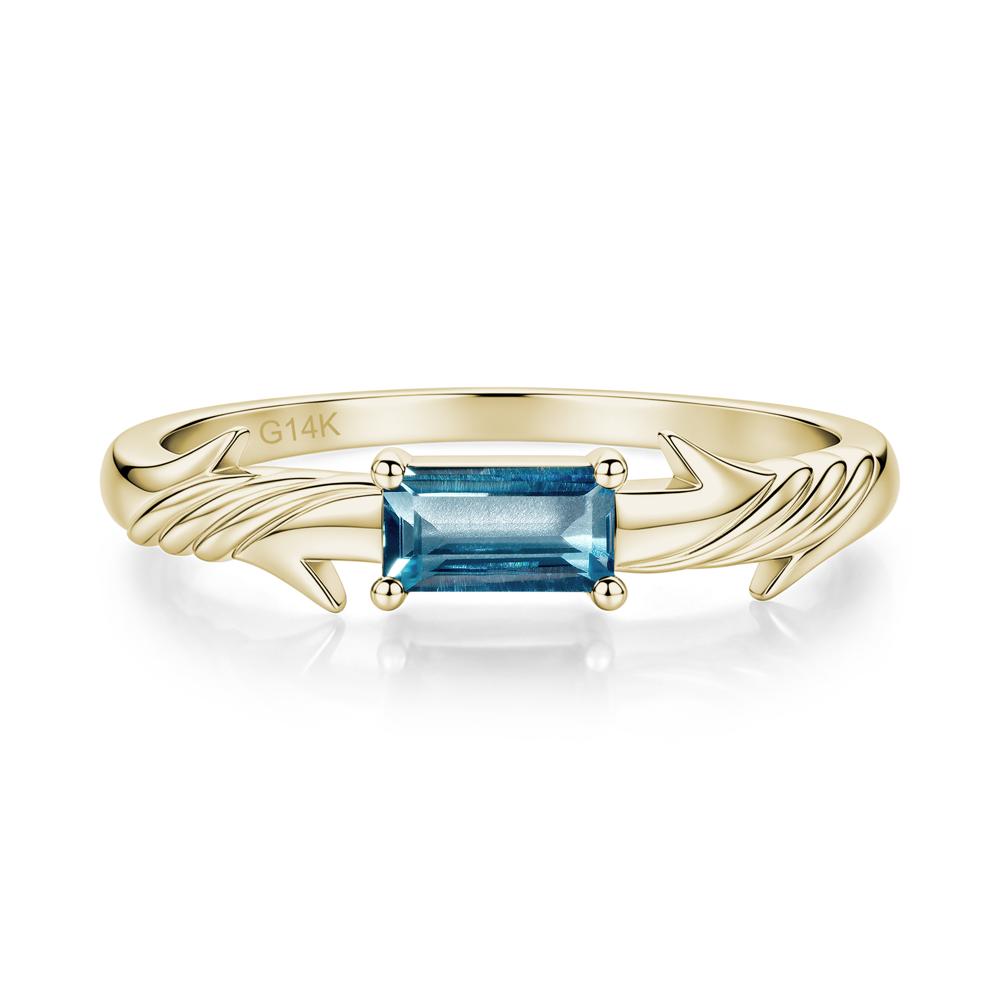 East West London Blue Topaz Twist Kont Ring - LUO Jewelry #gemstone_London Blue Topaz