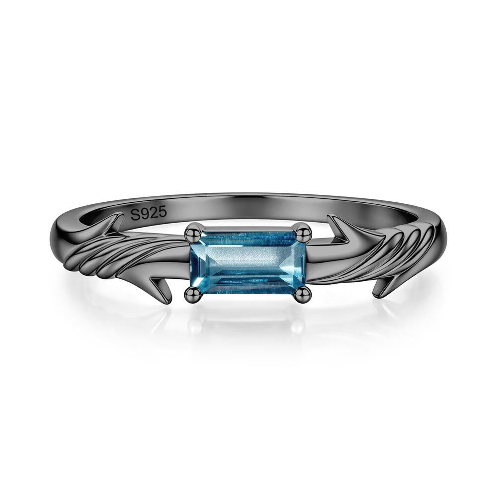 East West London Blue Topaz Twist Kont Ring - LUO Jewelry #gemstone_London Blue Topaz