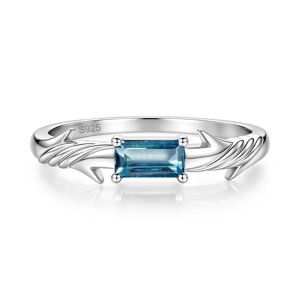 East West London Blue Topaz Twist Kont Ring - LUO Jewelry #gemstone_London Blue Topaz