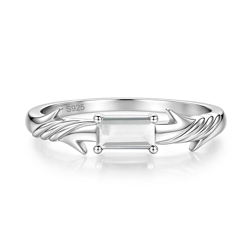 East West London Blue Topaz Twist Kont Ring - LUO Jewelry #gemstone_White Topaz