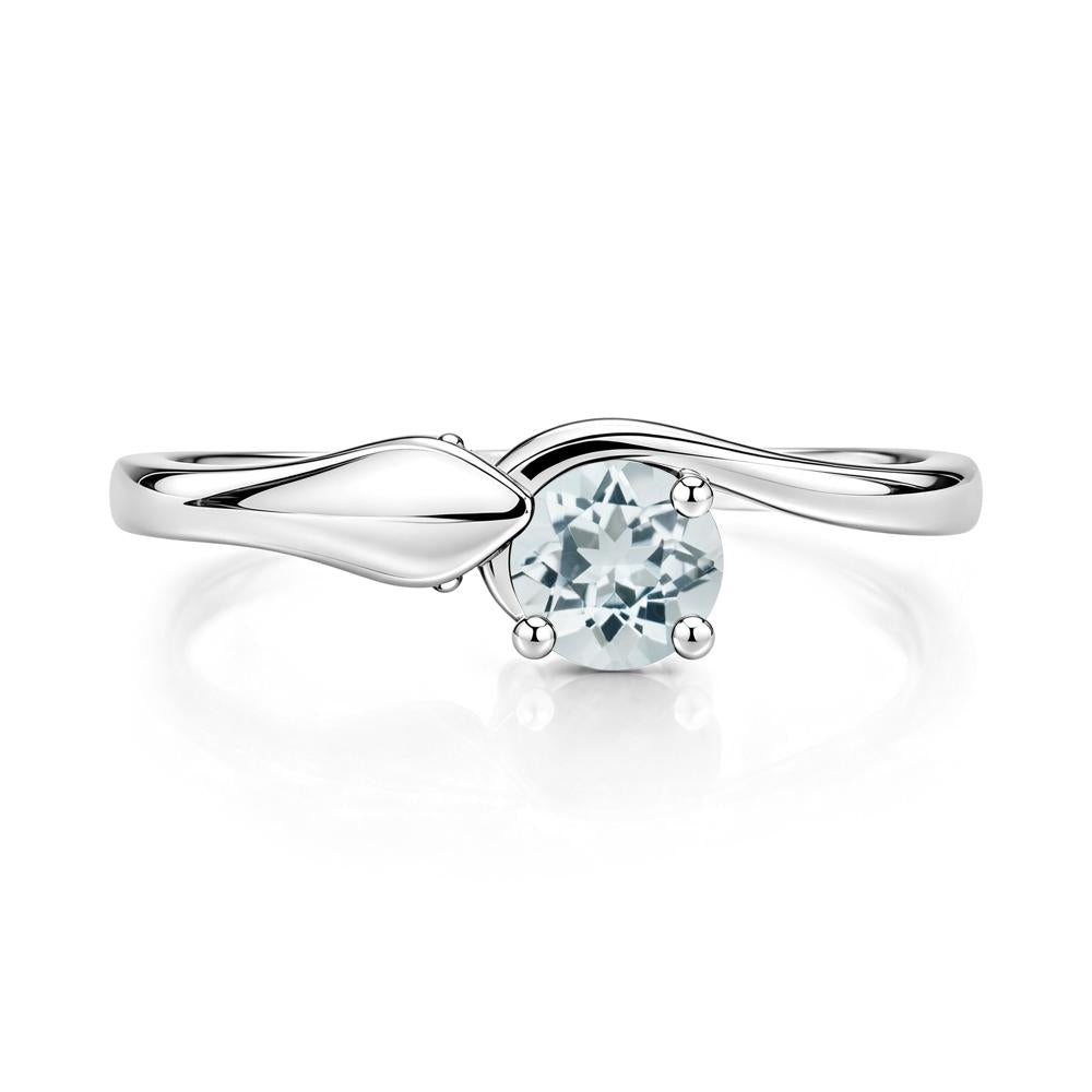 Minimalist Alexandrite Twist Snake Ring - LUO Jewelry #gemstone_Aquamarine