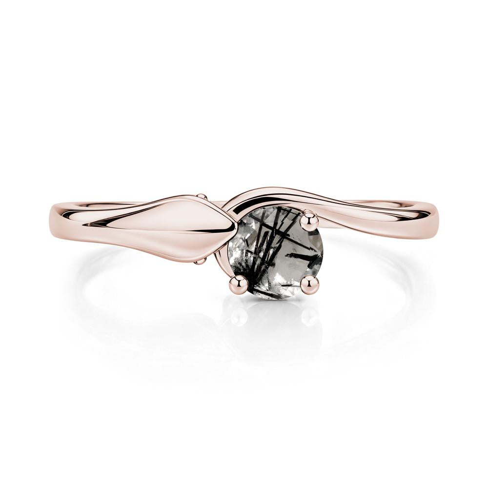 Minimalist Alexandrite Twist Snake Ring - LUO Jewelry #gemstone_Black Rutilated Quartz