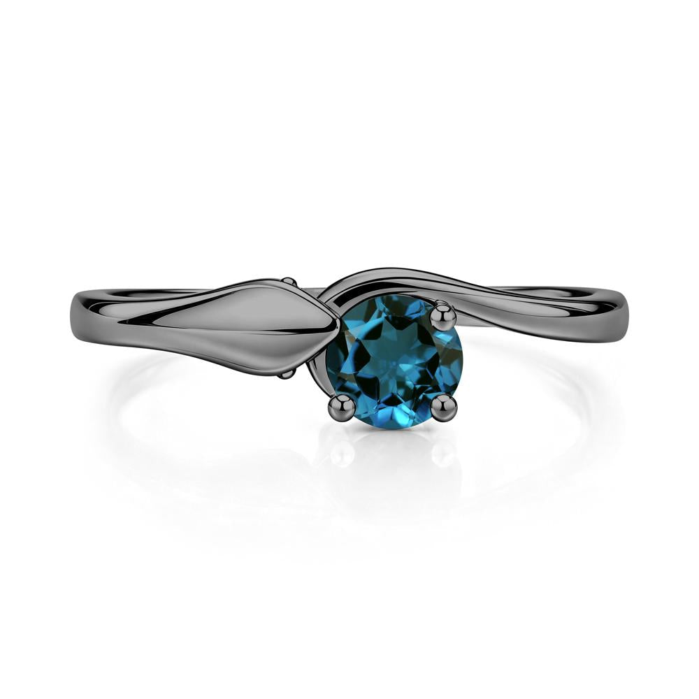 Minimalist Alexandrite Twist Snake Ring - LUO Jewelry #gemstone_London Blue Topaz