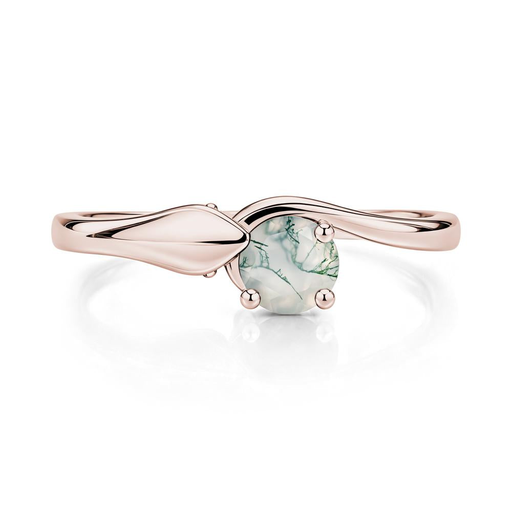 Minimalist Alexandrite Twist Snake Ring - LUO Jewelry #gemstone_Moss Agate