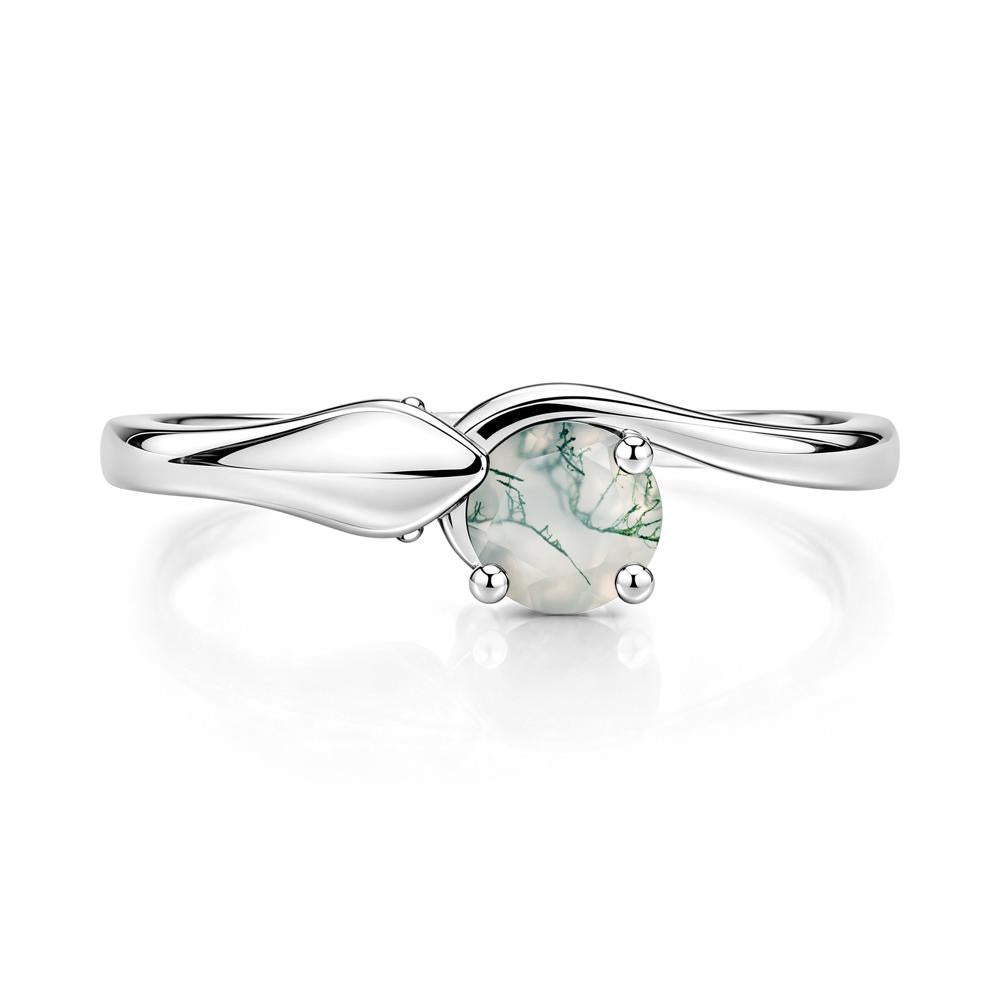 Minimalist Alexandrite Twist Snake Ring - LUO Jewelry #gemstone_Moss Agate