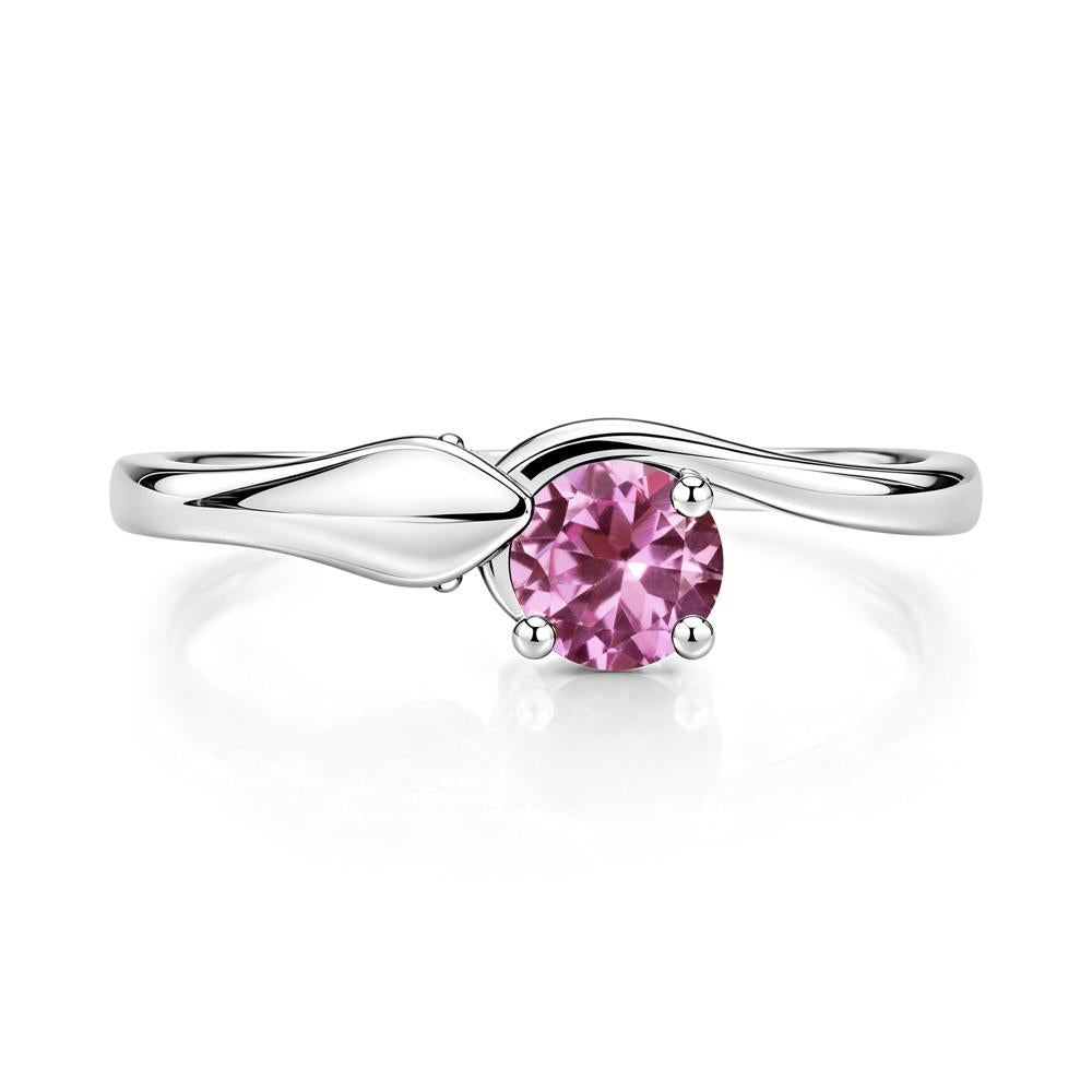 Minimalist Alexandrite Twist Snake Ring - LUO Jewelry #gemstone_Pink Sapphire