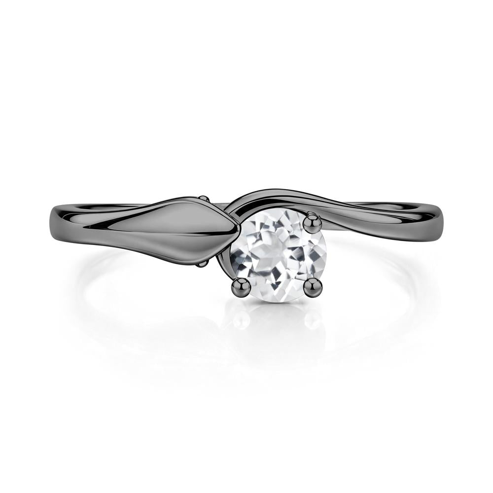 Minimalist Alexandrite Twist Snake Ring - LUO Jewelry #gemstone_White Topaz