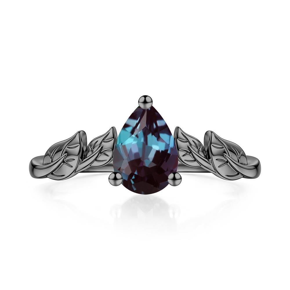 Pear Cut Amethyst Leaf Ring for Women - LUO Jewelry #gemstone_Alexandrite