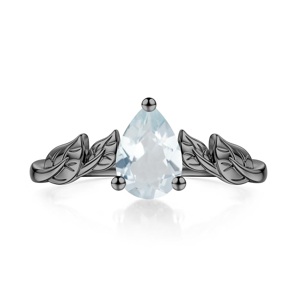 Pear Cut Amethyst Leaf Ring for Women - LUO Jewelry #gemstone_Aquamarine