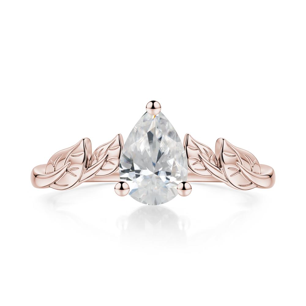 Pear Cut Amethyst Leaf Ring for Women - LUO Jewelry #gemstone_Cubic Zirconia