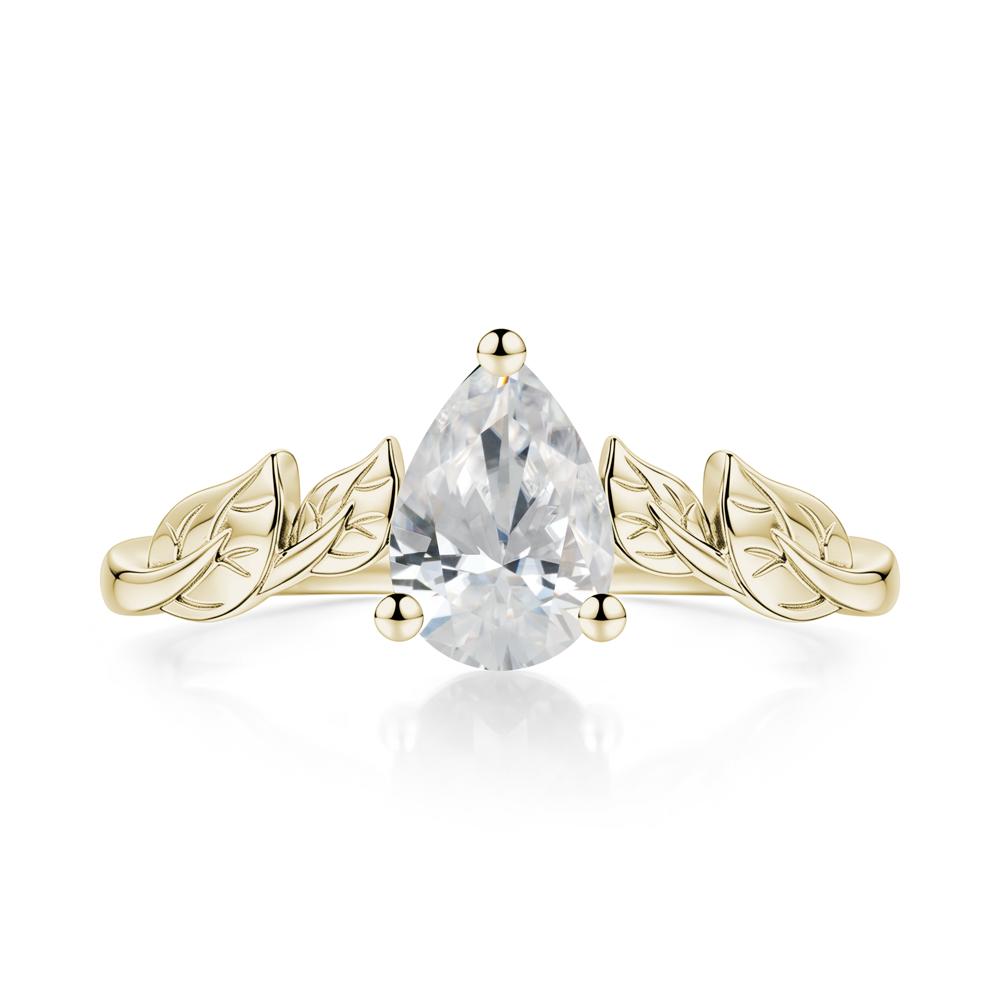 Pear Cut Amethyst Leaf Ring for Women - LUO Jewelry #gemstone_Cubic Zirconia