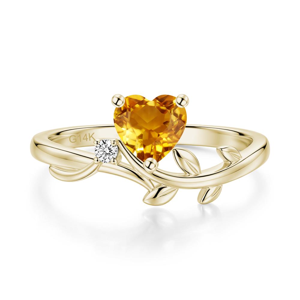 Heart Shaped Sapphire Vine and Leaf Ring - LUO Jewelry #gemstone_Citrine