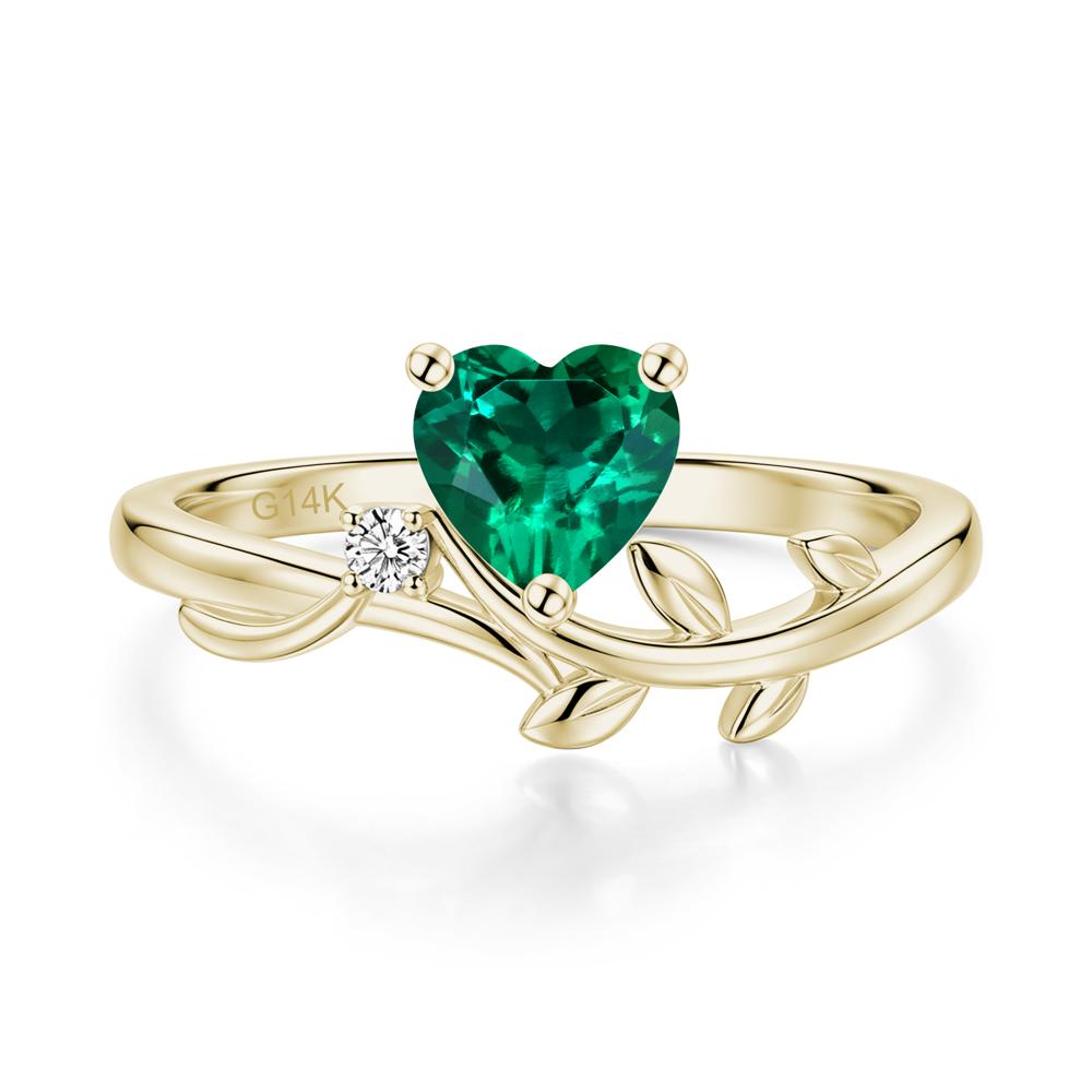 Heart Shaped Sapphire Vine and Leaf Ring - LUO Jewelry #gemstone_Emerald
