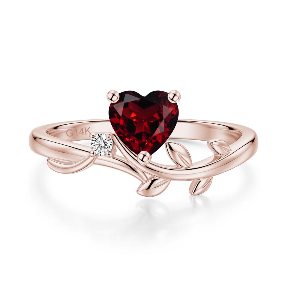 Heart Shaped Sapphire Vine and Leaf Ring - LUO Jewelry #gemstone_Garnet