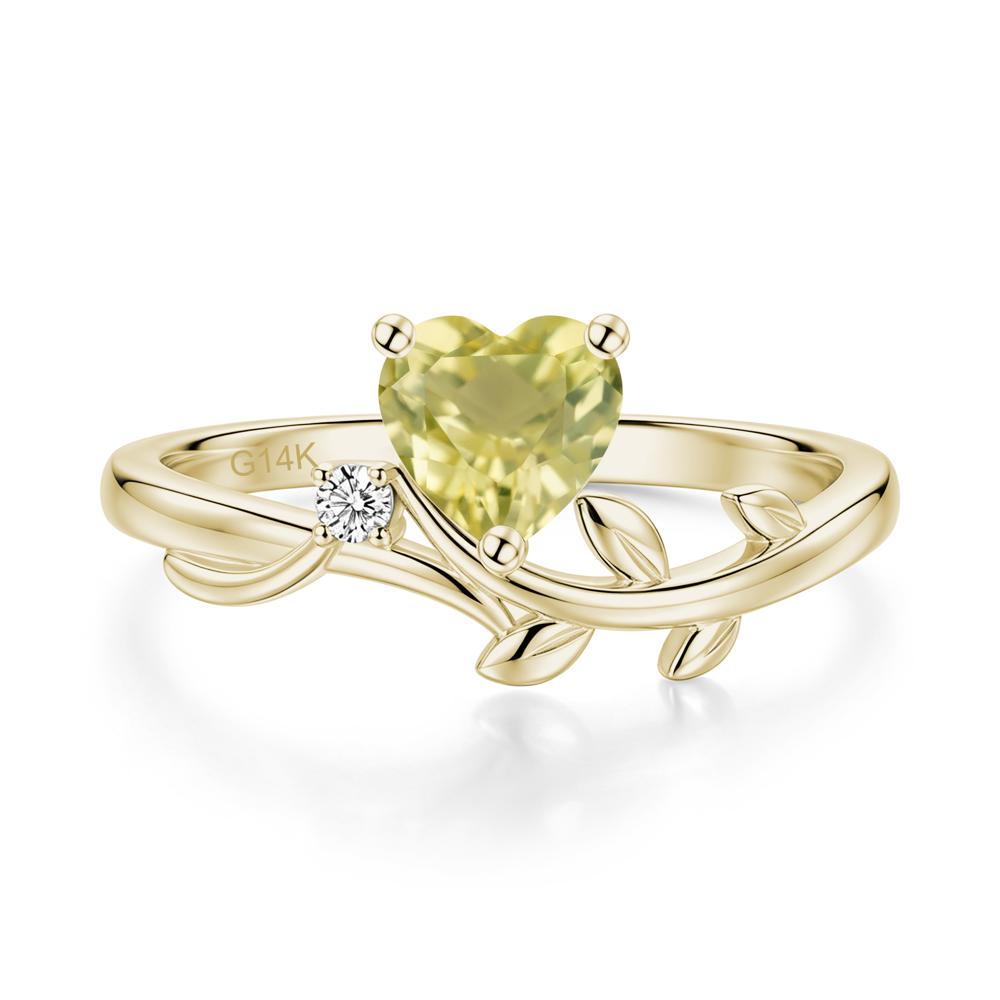 Heart Shaped Sapphire Vine and Leaf Ring - LUO Jewelry #gemstone_Lemon Quartz