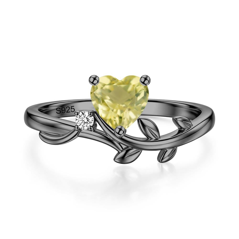 Heart Shaped Sapphire Vine and Leaf Ring - LUO Jewelry #gemstone_Lemon Quartz