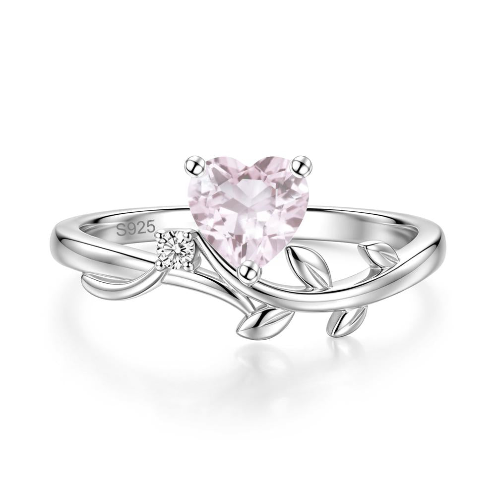 Heart Shaped Sapphire Vine and Leaf Ring - LUO Jewelry #gemstone_Morganite