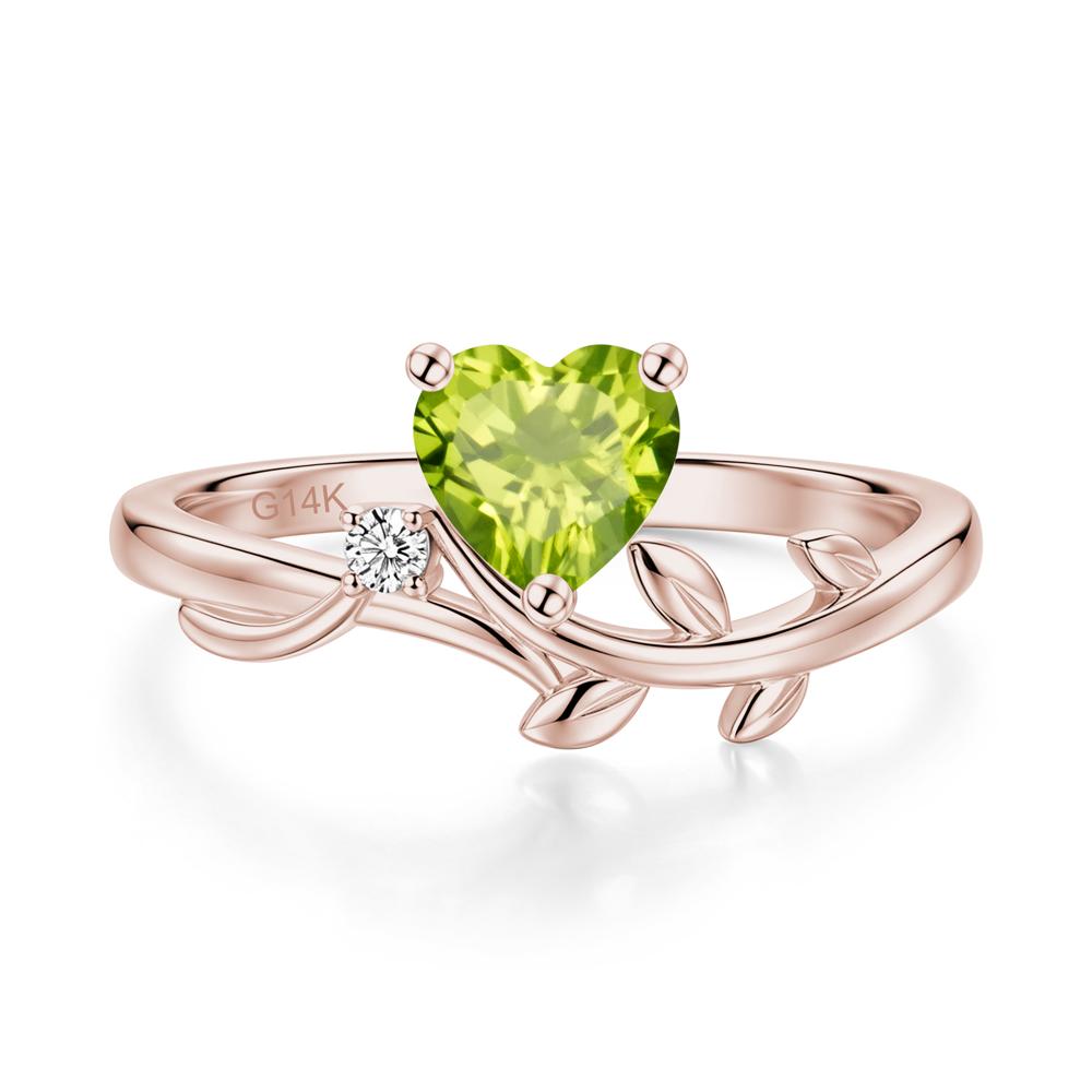 Heart Shaped Sapphire Vine and Leaf Ring - LUO Jewelry #gemstone_Peridot