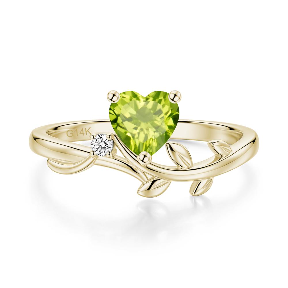 Heart Shaped Sapphire Vine and Leaf Ring - LUO Jewelry #gemstone_Peridot