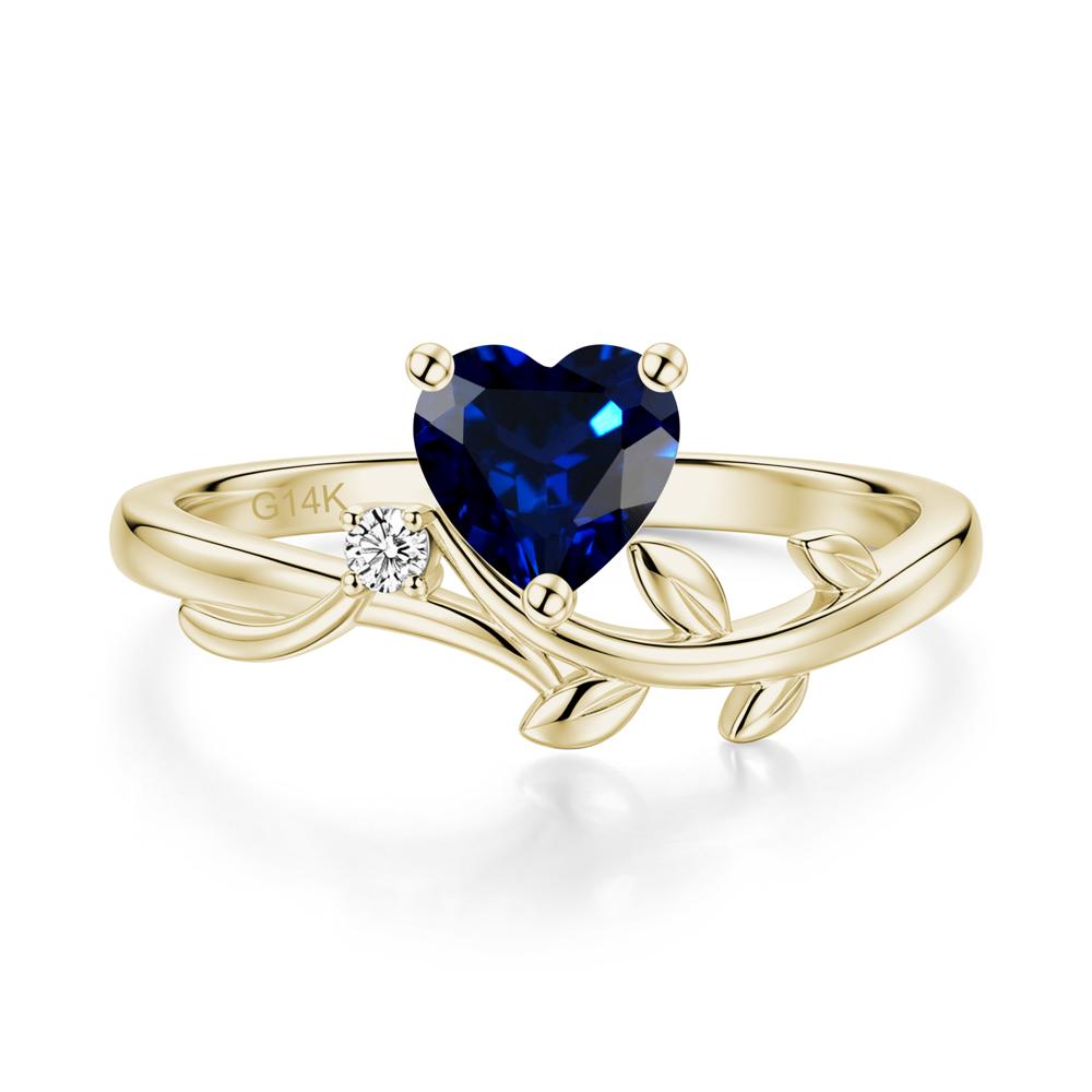 Heart Shaped Sapphire Vine and Leaf Ring - LUO Jewelry #gemstone_Sapphire
