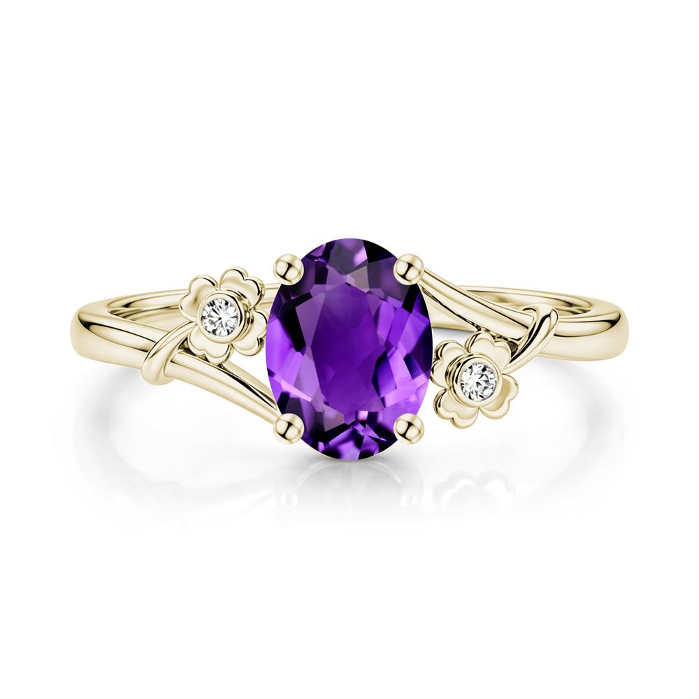 Oval Shaped Diopside Bypass Clover Ring - LUO Jewelry #gemstone_Amethyst