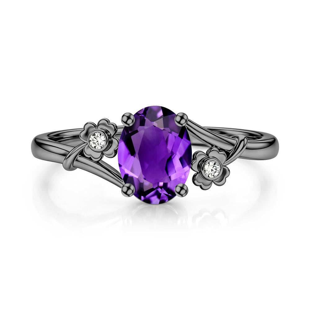 Oval Shaped Diopside Bypass Clover Ring - LUO Jewelry #gemstone_Amethyst
