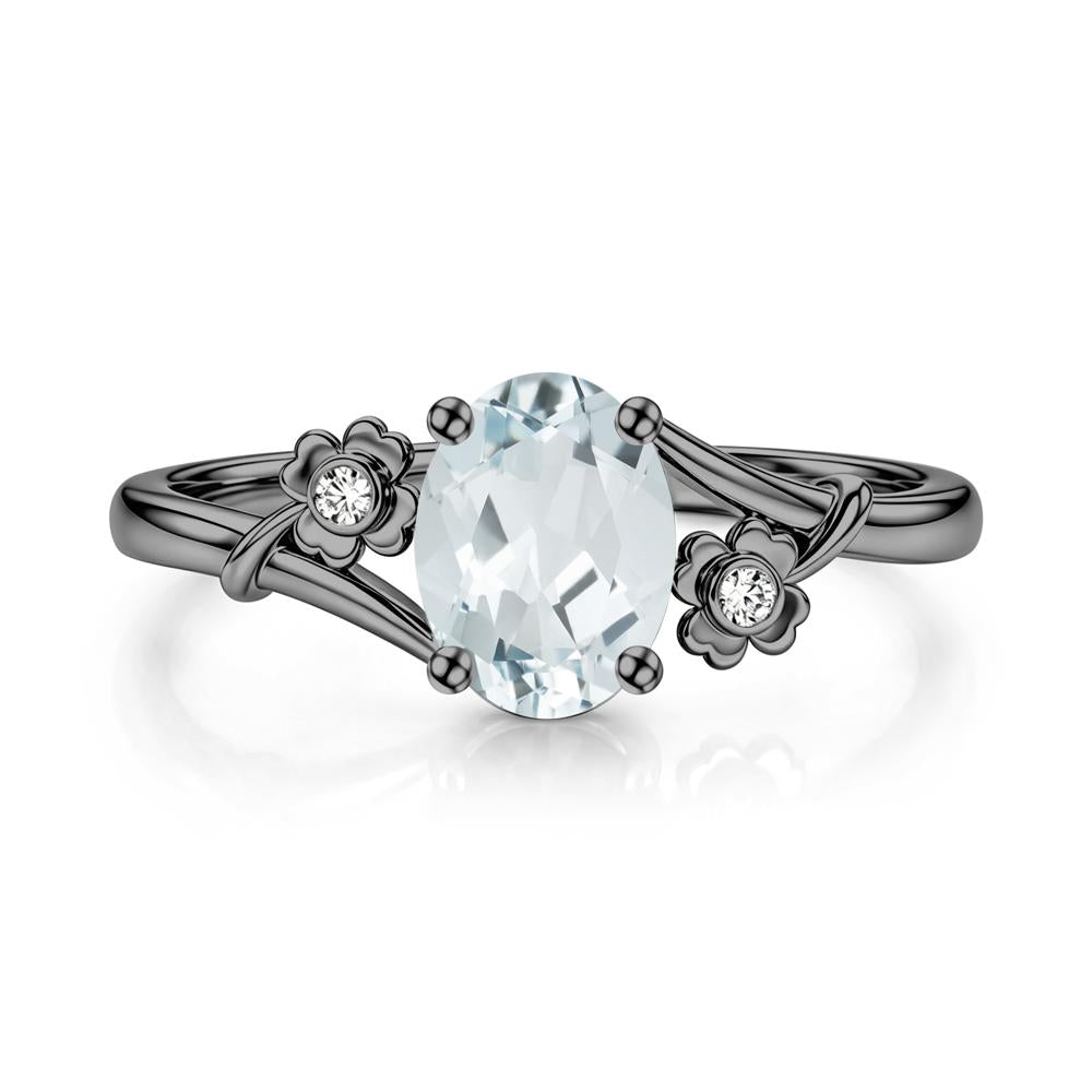Oval Shaped Diopside Bypass Clover Ring - LUO Jewelry #gemstone_Aquamarine