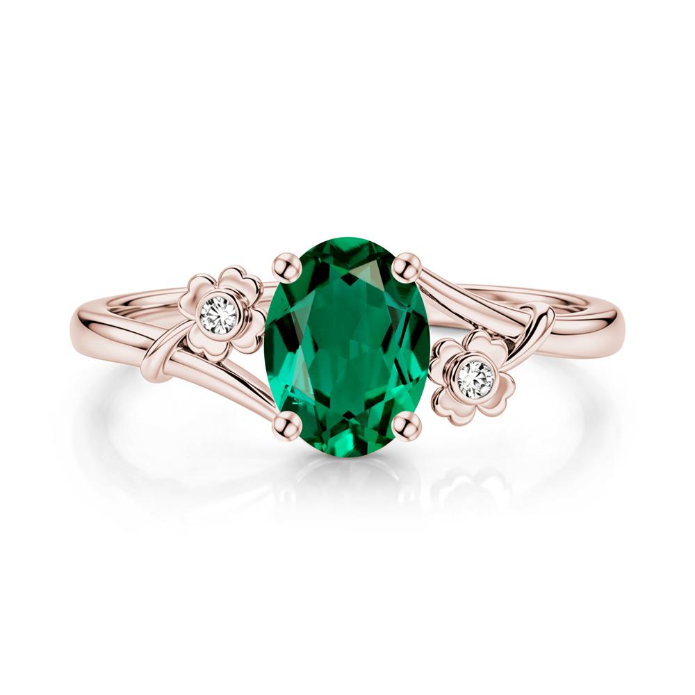 Oval Shaped Diopside Bypass Clover Ring - LUO Jewelry #gemstone_Emerald